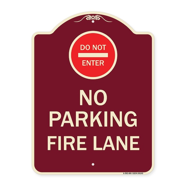 Signmission Do Not Enter No Parking Fire Lane W/ Graphic Heavy-Gauge Aluminum Sign, 24" x 18", BU-1824-24149 A-DES-BU-1824-24149 - main